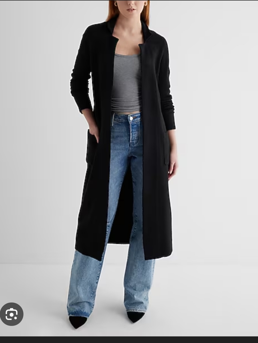 Ann Taylor Blazer Collar Open Front Duster